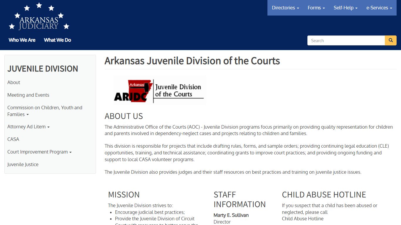 Arkansas Juvenile Division of the Courts | Arkansas Judiciary